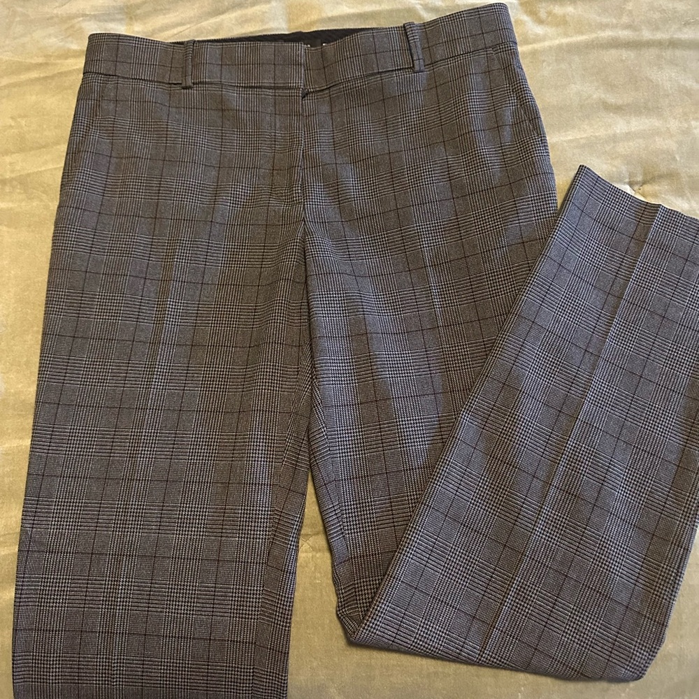 Ann Taylor Charcoal Checkered Trousers